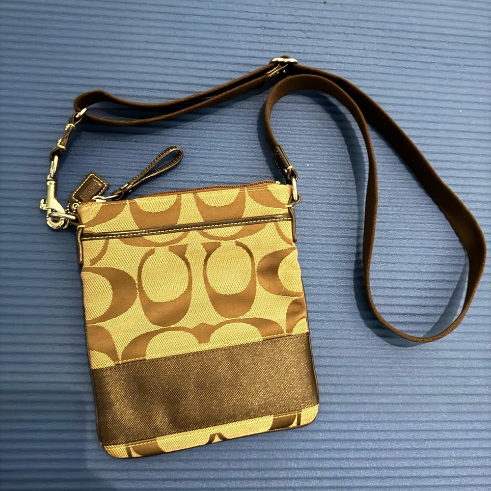 Brown and Tan Crossbody Bag